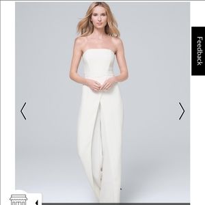 WHBM white pant strapless jumpsuit